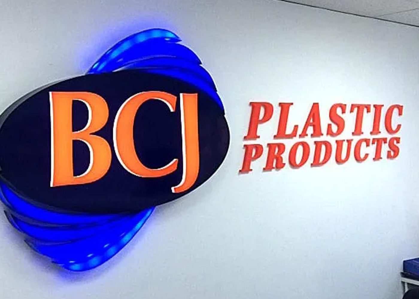 BCJ plastic products sign.