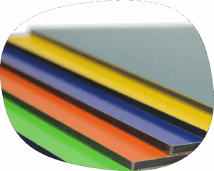 a stack of different coloured plastic sheets.