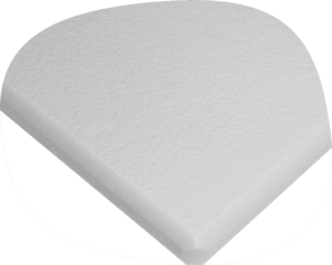 White plastic sheet.