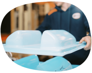 A BCJ Plastic Products worker undertaking vacuum forming in Perth.